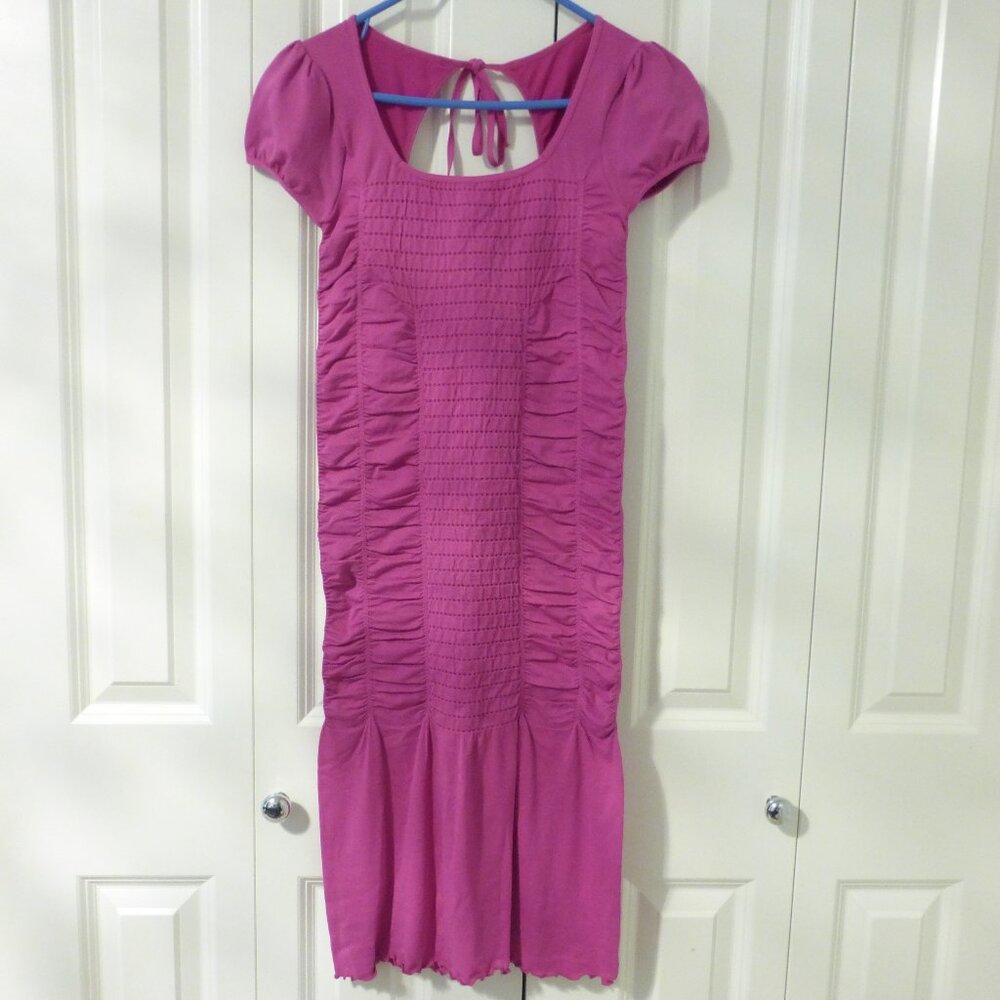 GUILTY! Dark pink stretchy form fitting midi dress